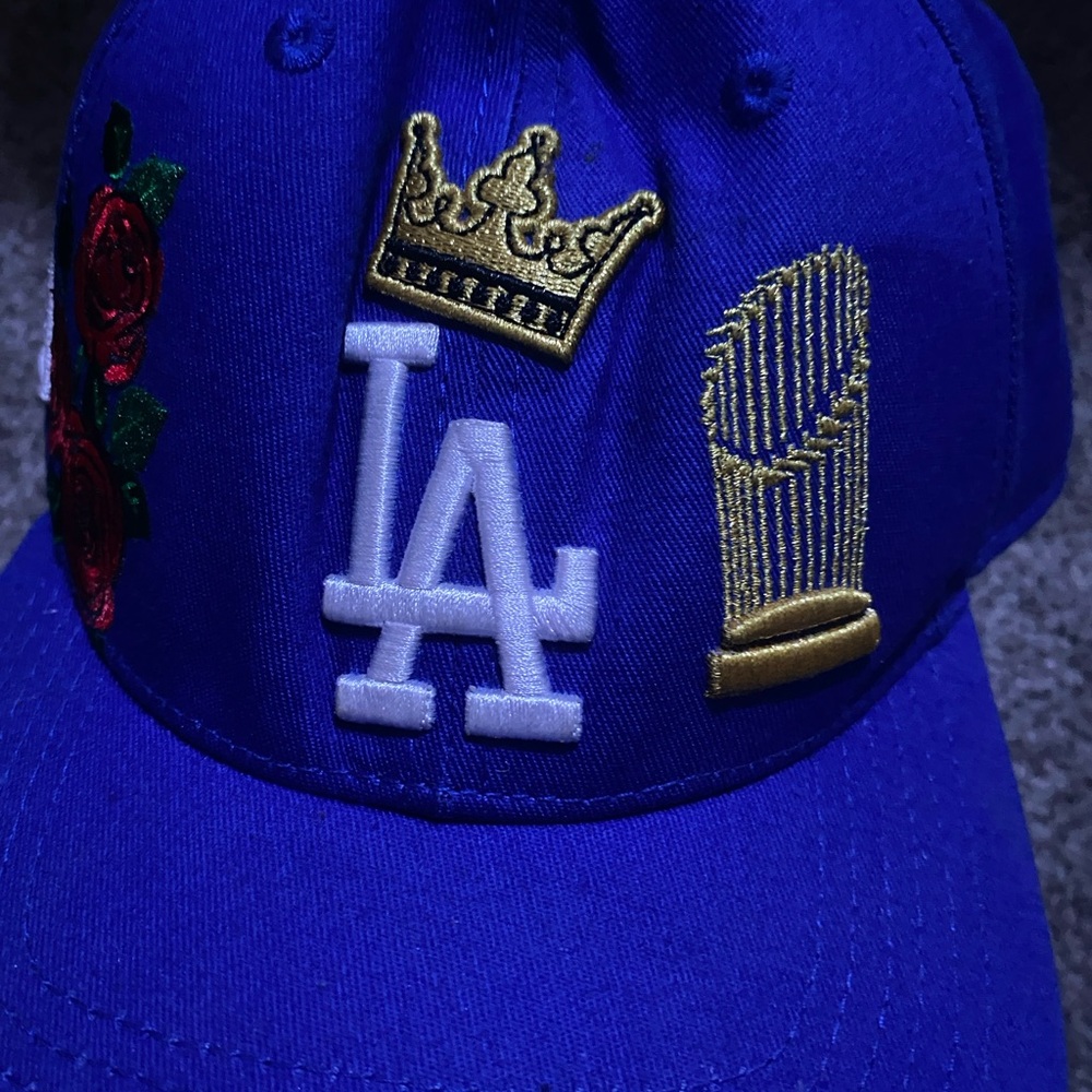 Blue LA Kids Cap with Embroidered Crown and Trophy